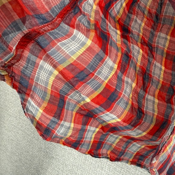 Paper Boy Shirts Womens Red Plaid Long‎ Sleeve Button Up Shirt Size S - Picture 11 of 13